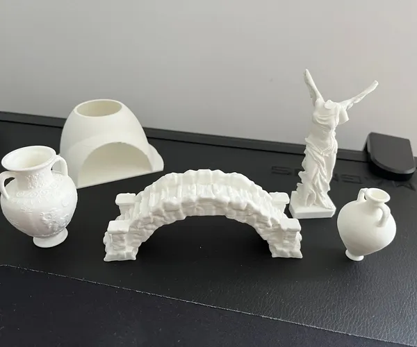 3D printed aquarium objects set