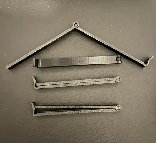 Close-up of 3D printed bag clips