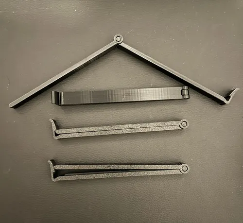 Close-up of 3D printed bag clips
