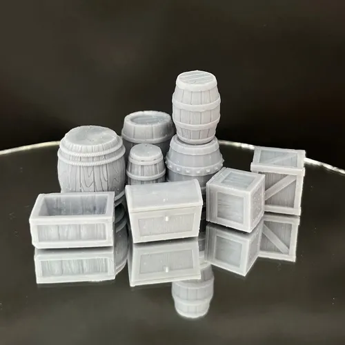 Barrels and crates