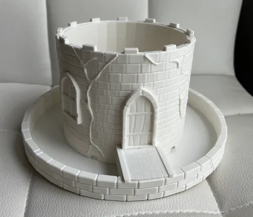 Castle planter with moat