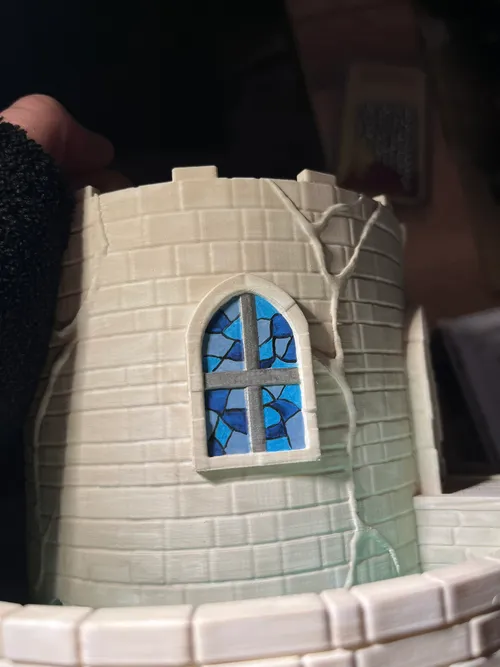 Castle planter with moat, fourth angle