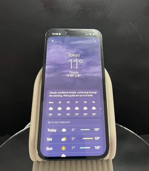 Close-up of the iPhone charging stand