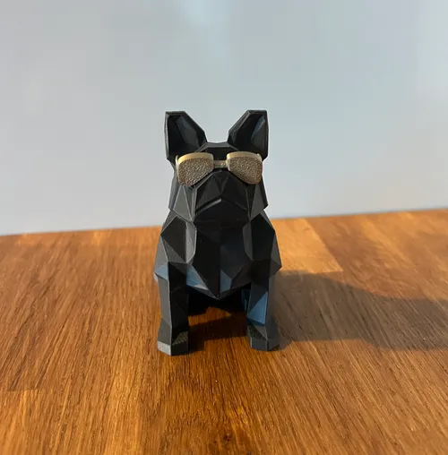 3D printed French bulldog statue