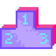 Pixel art podium for top three games