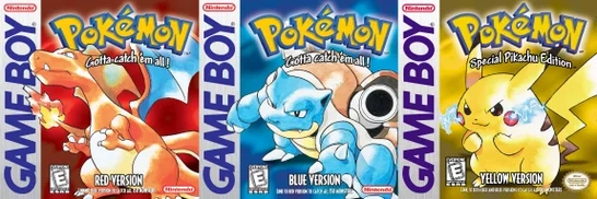 Pokémon Red/Blue/Yellow box art